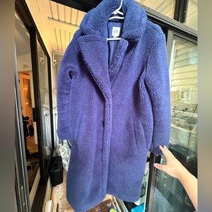 True navy teddy coat
